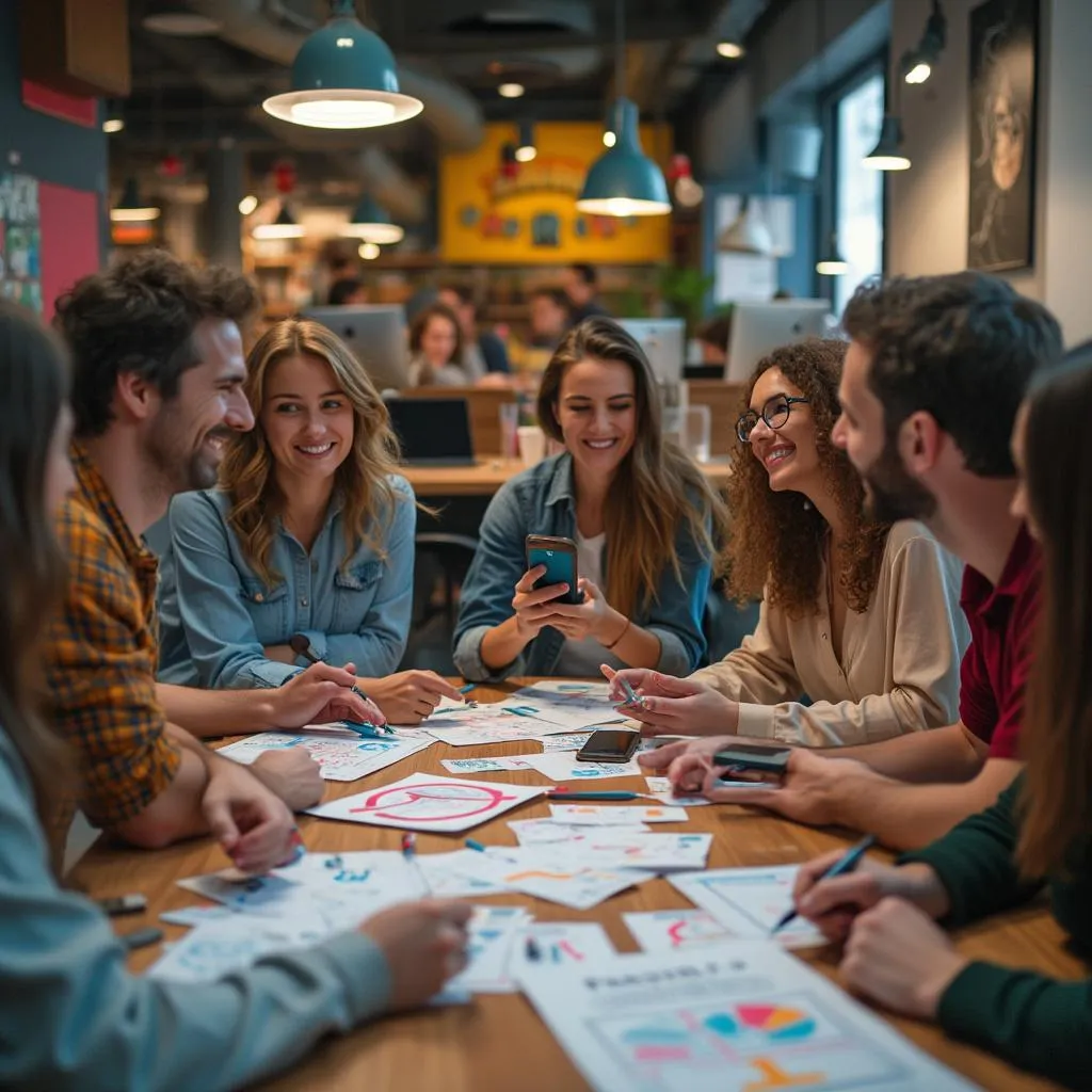 Équipe en brainstorming pour Plinko